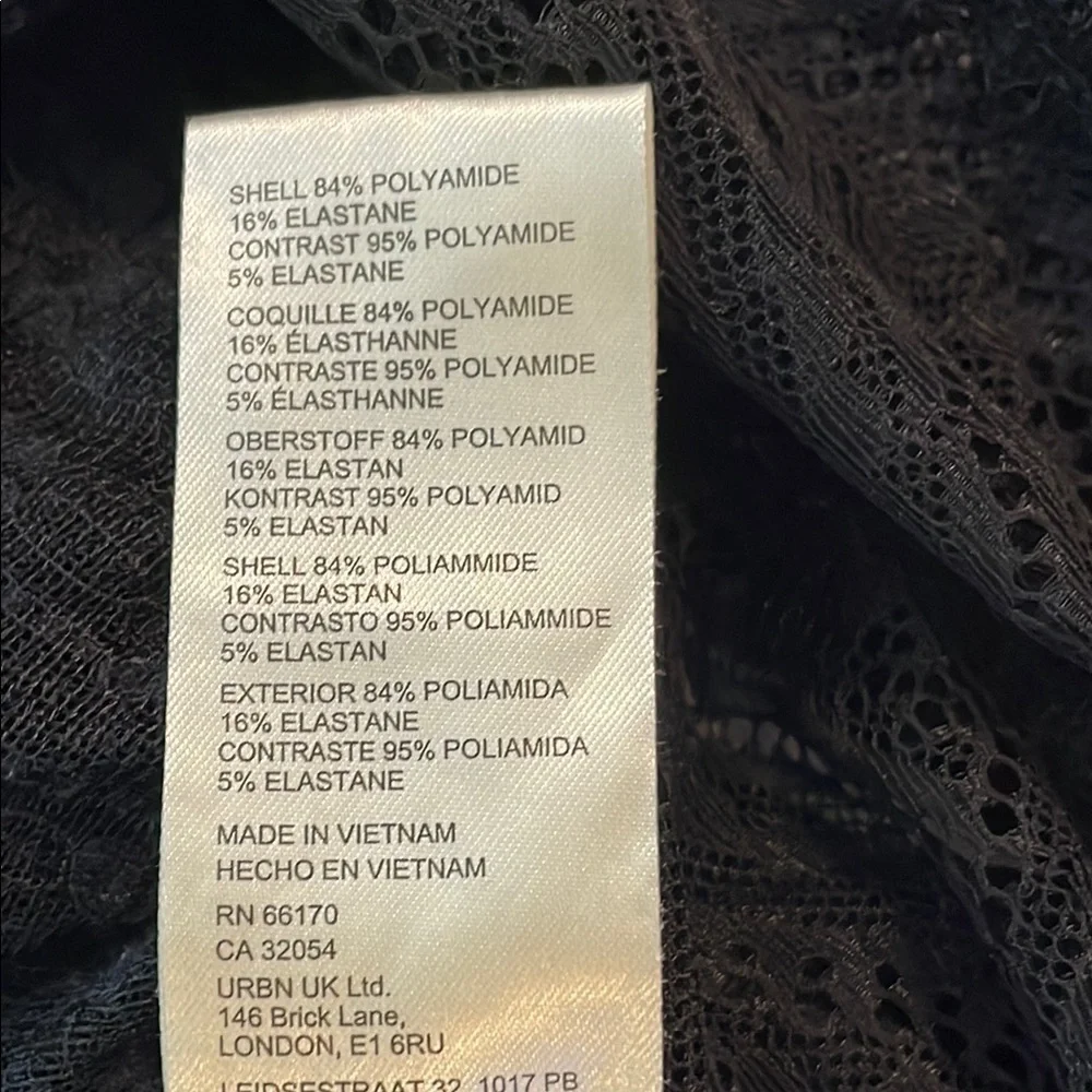 Free People Black Lace Detail Fitted Blouse